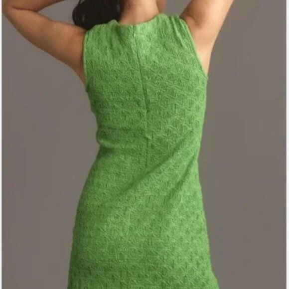 NWT Textured Slim Knit Green Mini Dress Anthropologie, XS - Picture 2 of 6